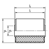 Silentbuchse Ø10/Ø30 x 52/44mm NK 60°Shore Stahl