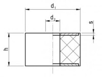 Hohlpuffer Typ HP-3 mit beidseitiger Metallscheibe Ø25/8,5x15 NK 65°Shore Stahl verzinkt