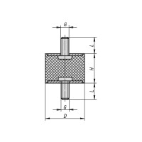 Gummipuffer Typ A Ø10x10 M4x10 NK 55°Shore Stahl verzinkt