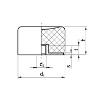 Gummipuffer Typ ES Ø15 x 14 M4 x 4 NK 55° Shore Stahl verzinkt