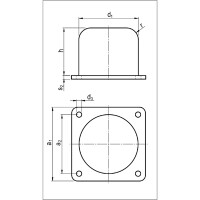 Gummipuffer Typ KRA-Q Ø125x100 mit Grundplatte 160x160mm NK 55° Shore Stahl verzinkt