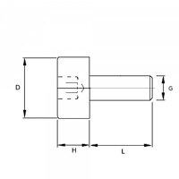 ISK-Anschlagschraube 8.8 Stahl verzinkt M8 x 30 EPDM 80°Shore