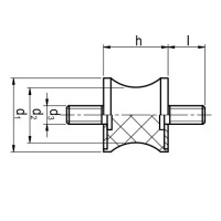 Gummipuffer Typ TA Ø20 x 20 M6 x 18 NK 55° Shore Stahl verzinkt