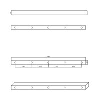 Rammpuffer mit fünf Löchern 940x50x55mm NK 70°Shore