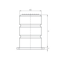 Zellpuffer Typ ZP-QP Ø80x120 mit Kunststoffgrundplatte 100x100 PU (weiß)