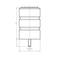 Zellpuffer Typ ZP-D Ø80x120 M12x35 PU (weiß) Stahl verzinkt