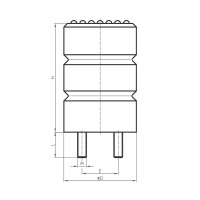 Zellpuffer Typ ZP-DD Ø160x240 2xBolzen M12x35 PU (weiß) Stahl verzinkt